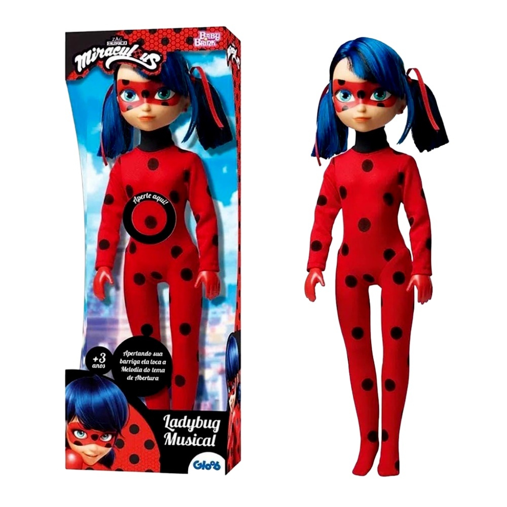 Boneca LadyBug Musical 44cm Miraculous Articulada Baby Brink Submarino