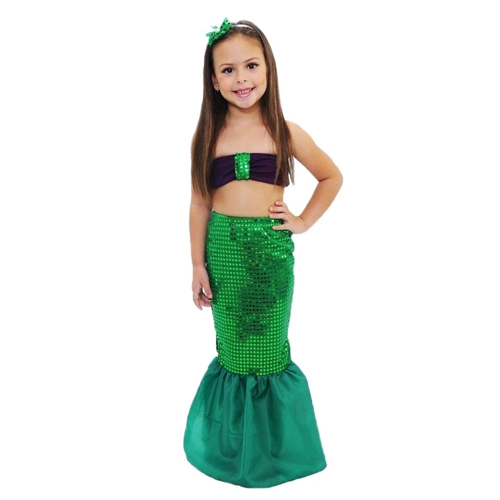 Vestido Infantil de Festa Pequena Sereia Fantasia em Promoção na