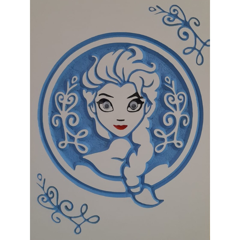 Quadro para parede em mdf com pintura e desenhos à mão com nome  personalizável