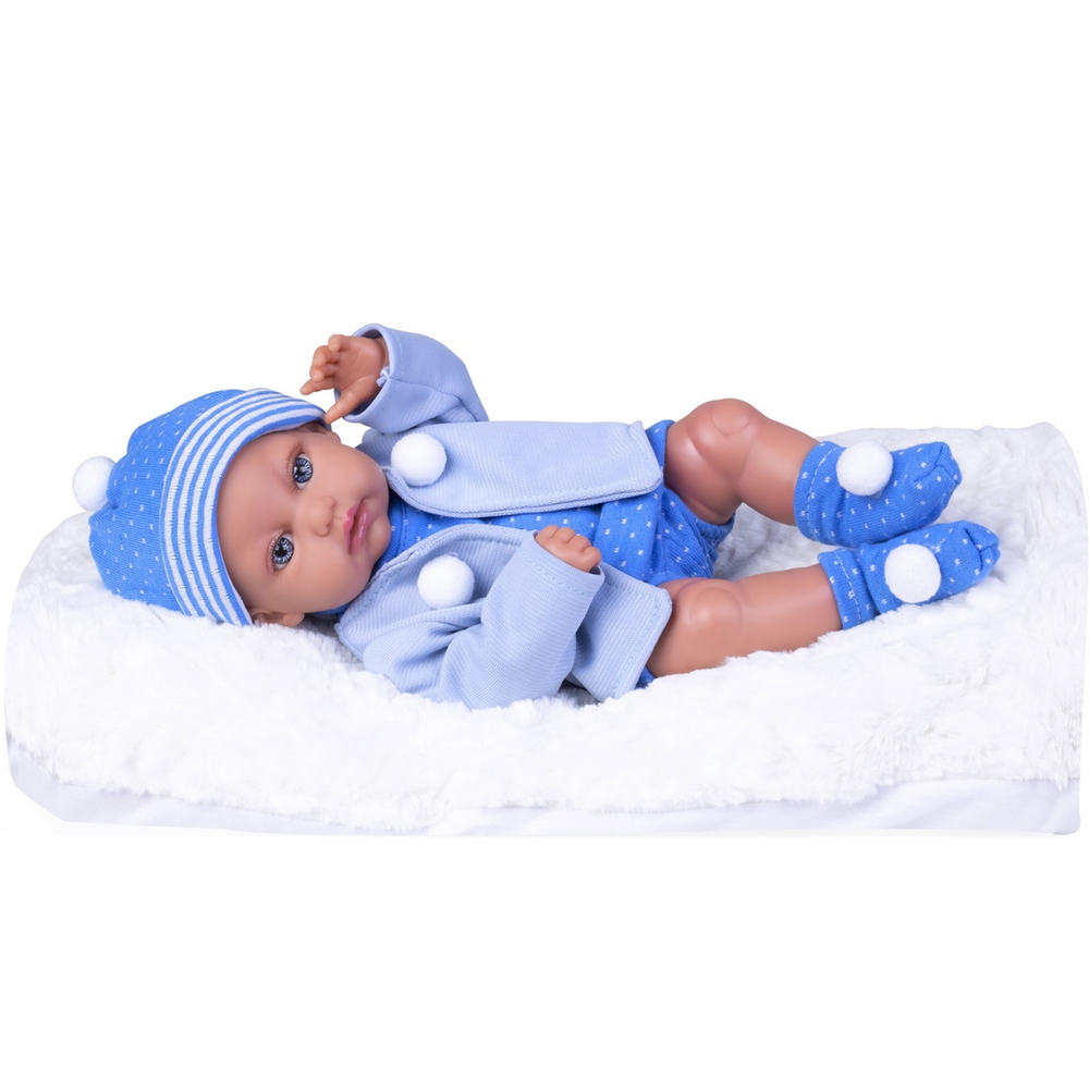 Bebê Reborn Boneco Silicone Suave AZUL Menino 40cm : :  Brinquedos e Jogos