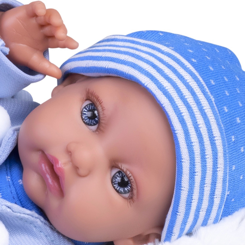 Boneca Bebê Mini Reborn Menino Com Manta Azul no Shoptime