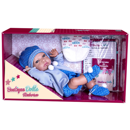 Boneca Bebê Mini Reborn Menino Com Manta Azul no Shoptime