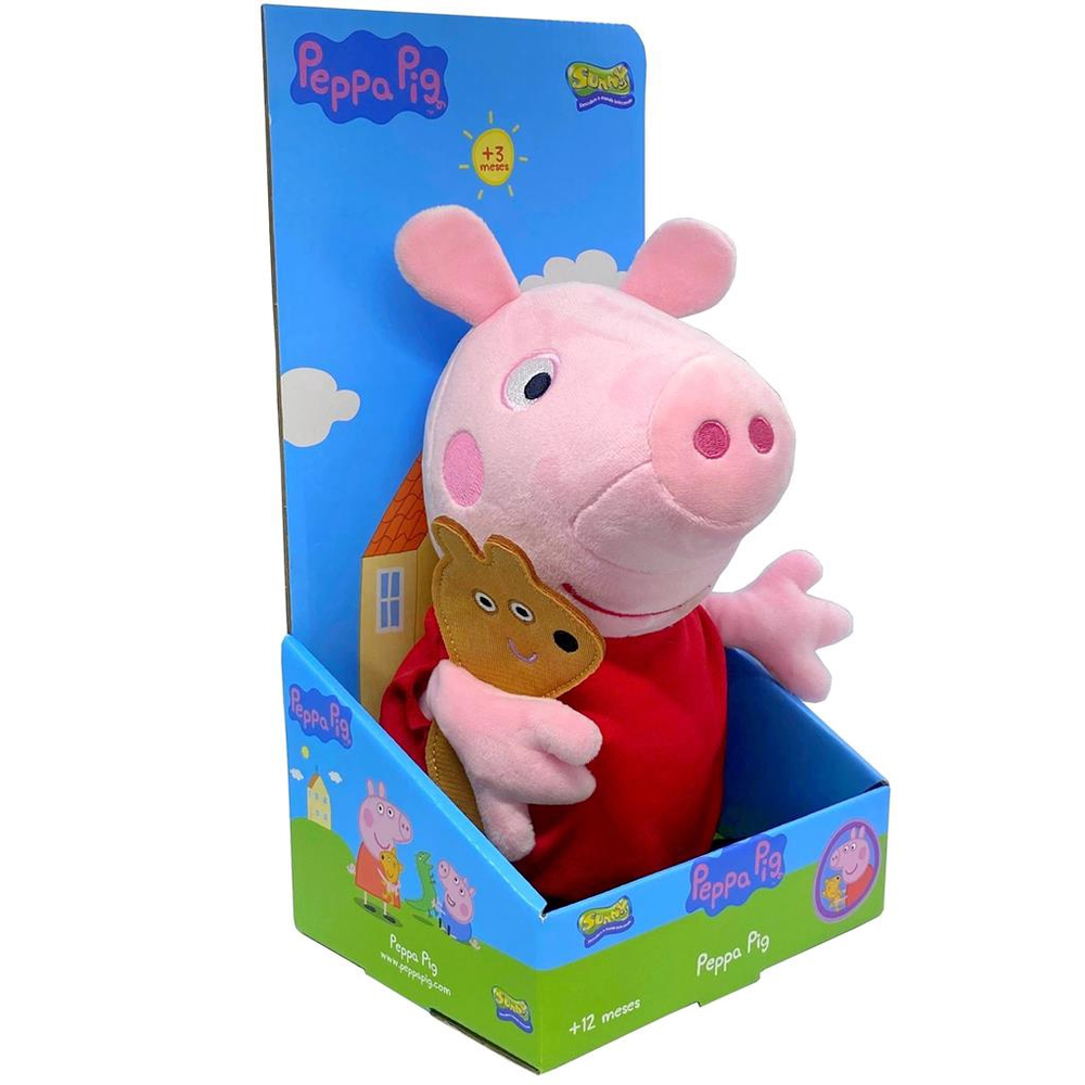 Peppa Pig pelúcia para crianças, peluches macios, desenhos