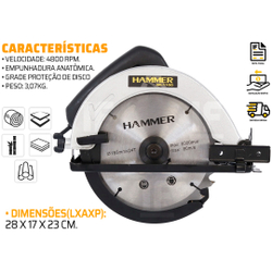 Serra circular para madeira 7.1/4 1100 watts GYSC1100 - Hammer é boa?