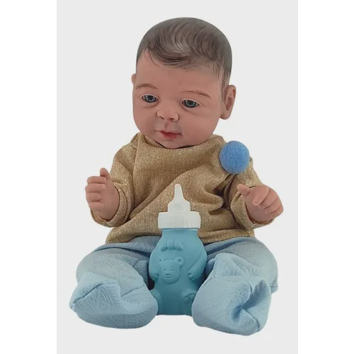 Bebê Reborn Menino Pedrinho Cabelo Castanho Roupa Jeans 60cm