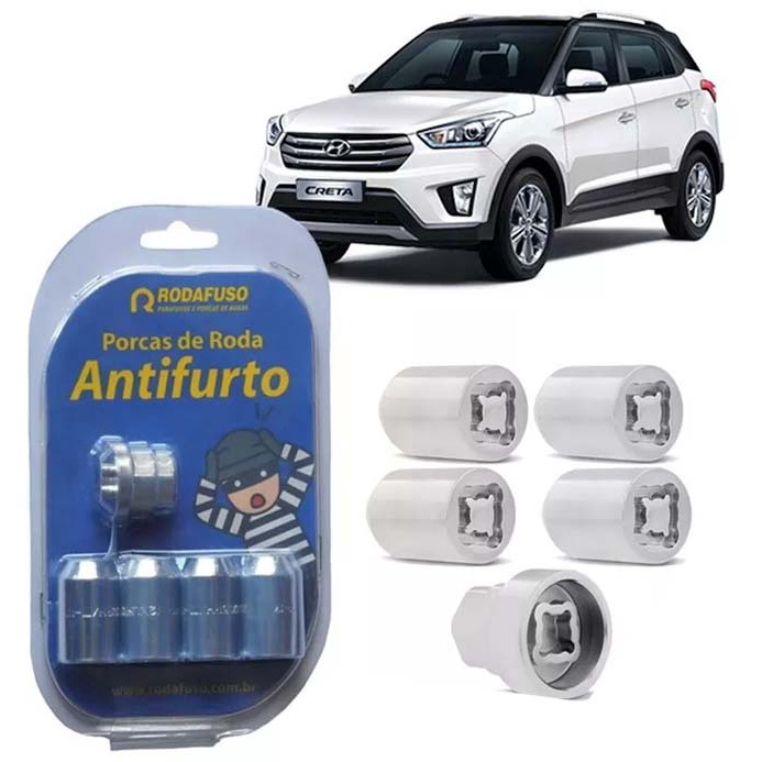 Kit parafusos antifurto rodafuso 6cra mini chery chevrolet ford
