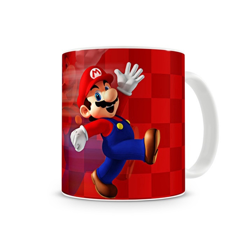 Caneca/Copo Super Mario Bros Resina 3D Jogo Mario