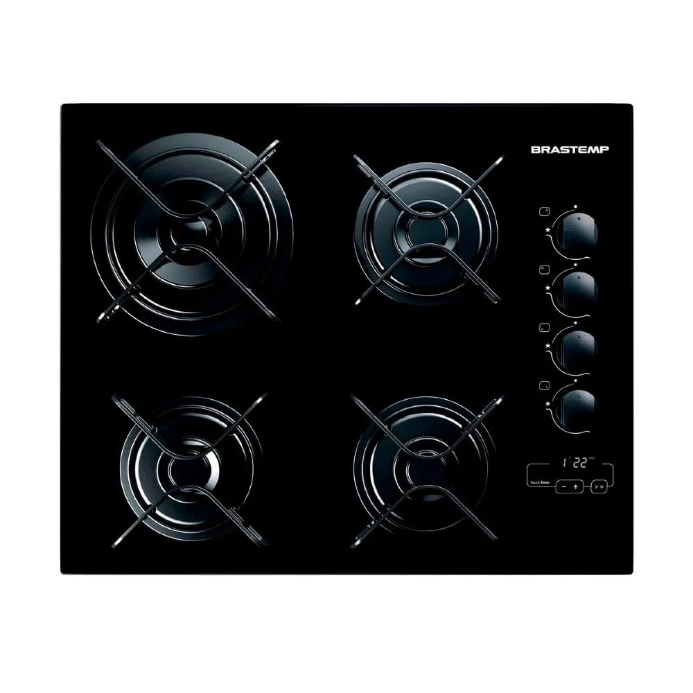 Cooktop 4 bocas Brastemp com duplachama e timer touch BDT62AE Bivolt em Promoção Ofertas na