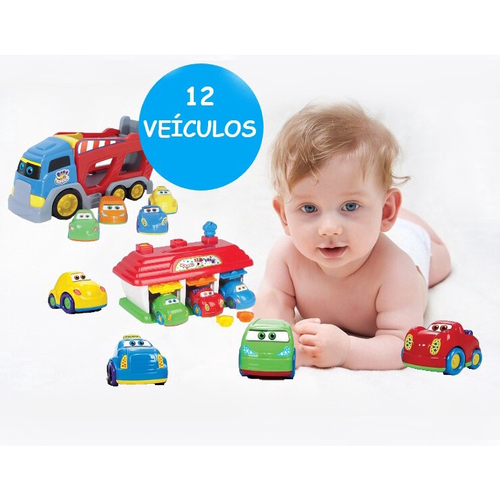 Brinquedos Para bebes 1 2 3 Anos Carros E Garagem - Big Star - Kit