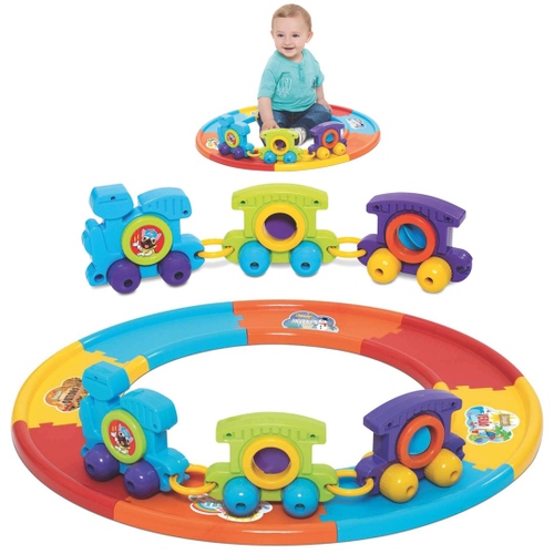 Locomotiva Trem Grande Trilhos 5 Vagões Brinquedo Infantil no Shoptime