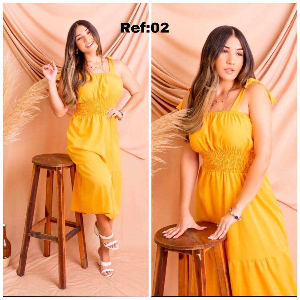 Vestido store amarelo feminino