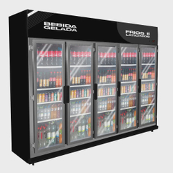 Expositor Auto Serviço 5 Portas Frios e Laticínios 2.000 Litros Preto Klima Menor preço em Expositor Auto Serviço 5 Portas Frios e Laticínios 2.000 Litros Preto Klima