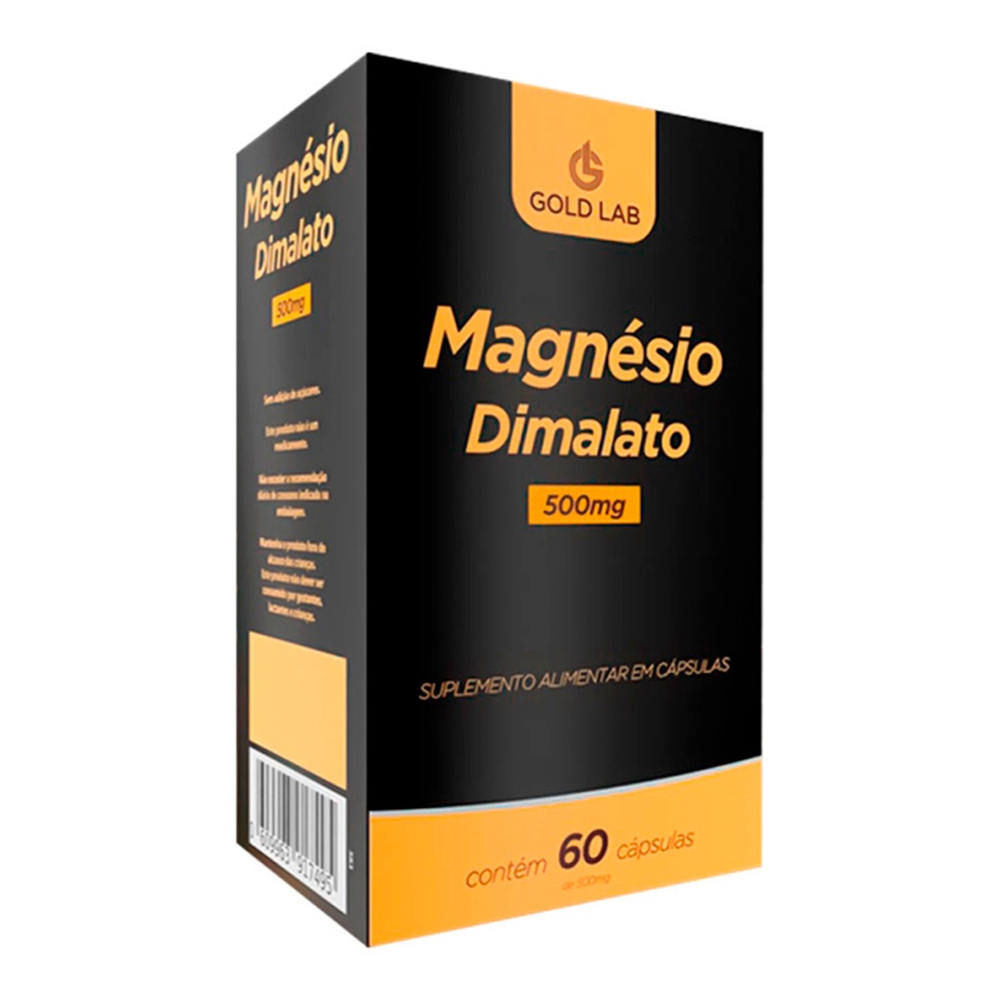 Magnesio Dimalato 500mg C/ 60 Cápsulas Gold Lab No Shoptime