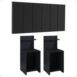 Conjunto Cabeceira Casal 1,40 Julia com 2 Mesas de Cabeceira Fantasy - Preto - Lojas rpm é boa?