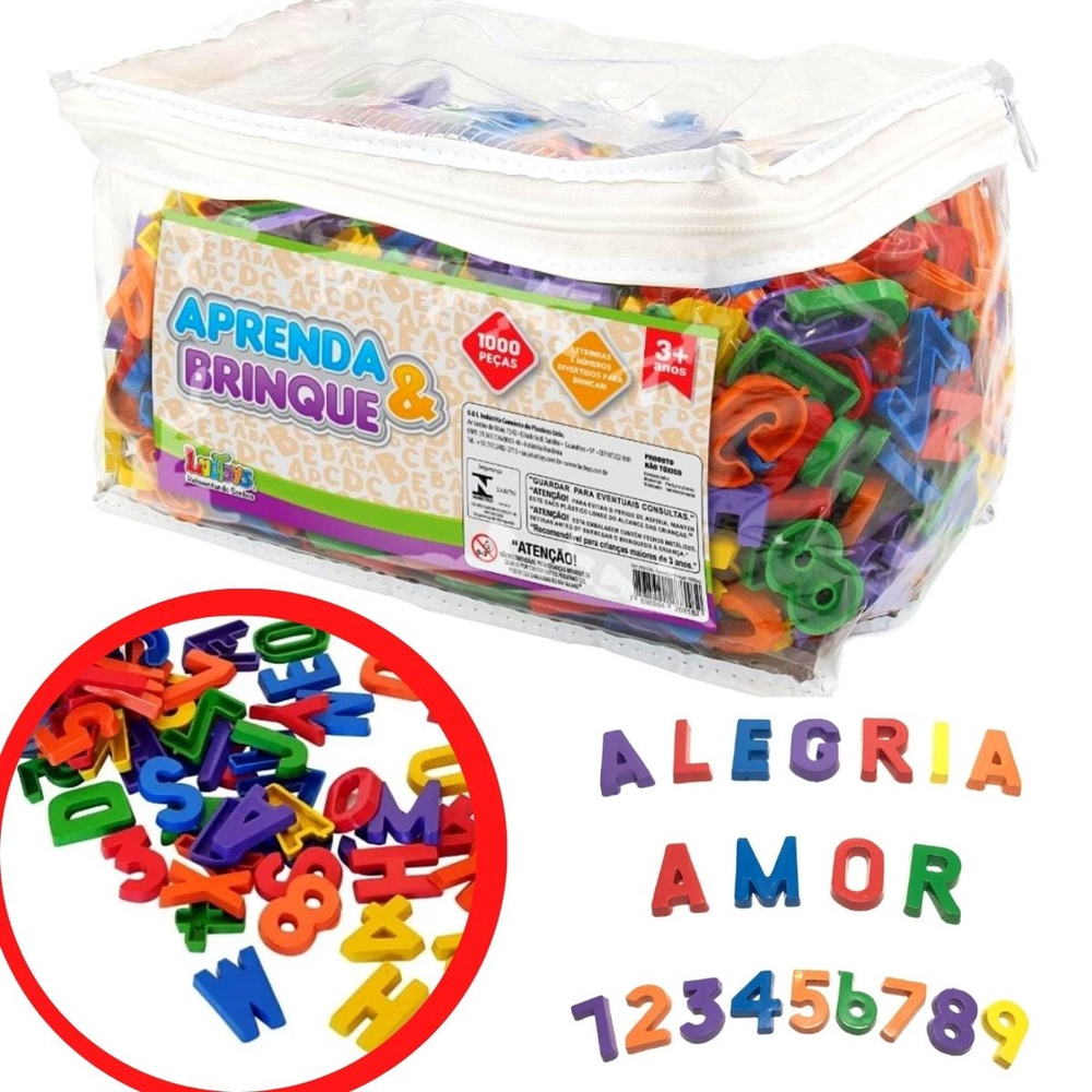 Brinquedo Pedagógico Educativo Kit Alfabeto Bilíngue + Números na  Americanas Empresas