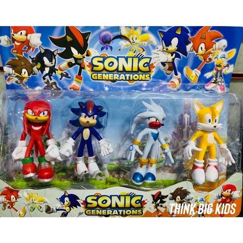 4 Bonecos Sonic 3 De Cm E Outro De 15cm Presente Crianças