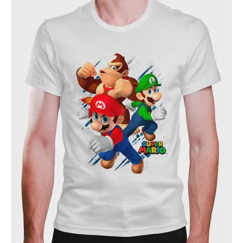 Camiseta Masculina Jogo Super Mario World Estampa Hd Md04