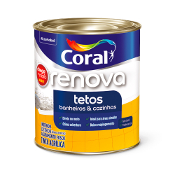 Tinta Acrílica Renova Tetos Coral Branco Fosco 900ml Menor preço em Tinta Acrílica Renova Tetos Coral Branco Fosco 900ml