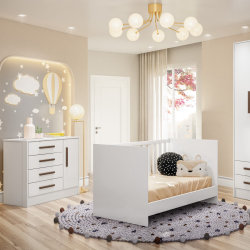 Jogo De Quarto Infantil com Berco e Comoda Qencanto Branco QE97 Qmovi é boa?