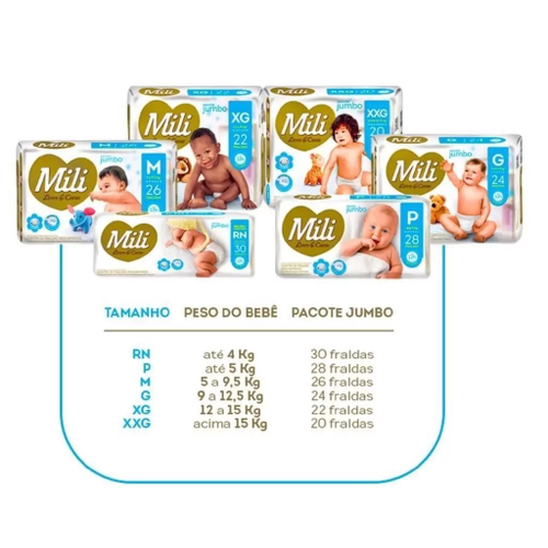 Fralda Mili Love Care Giga – Clube Baby Promoções para Mamães e Bebês