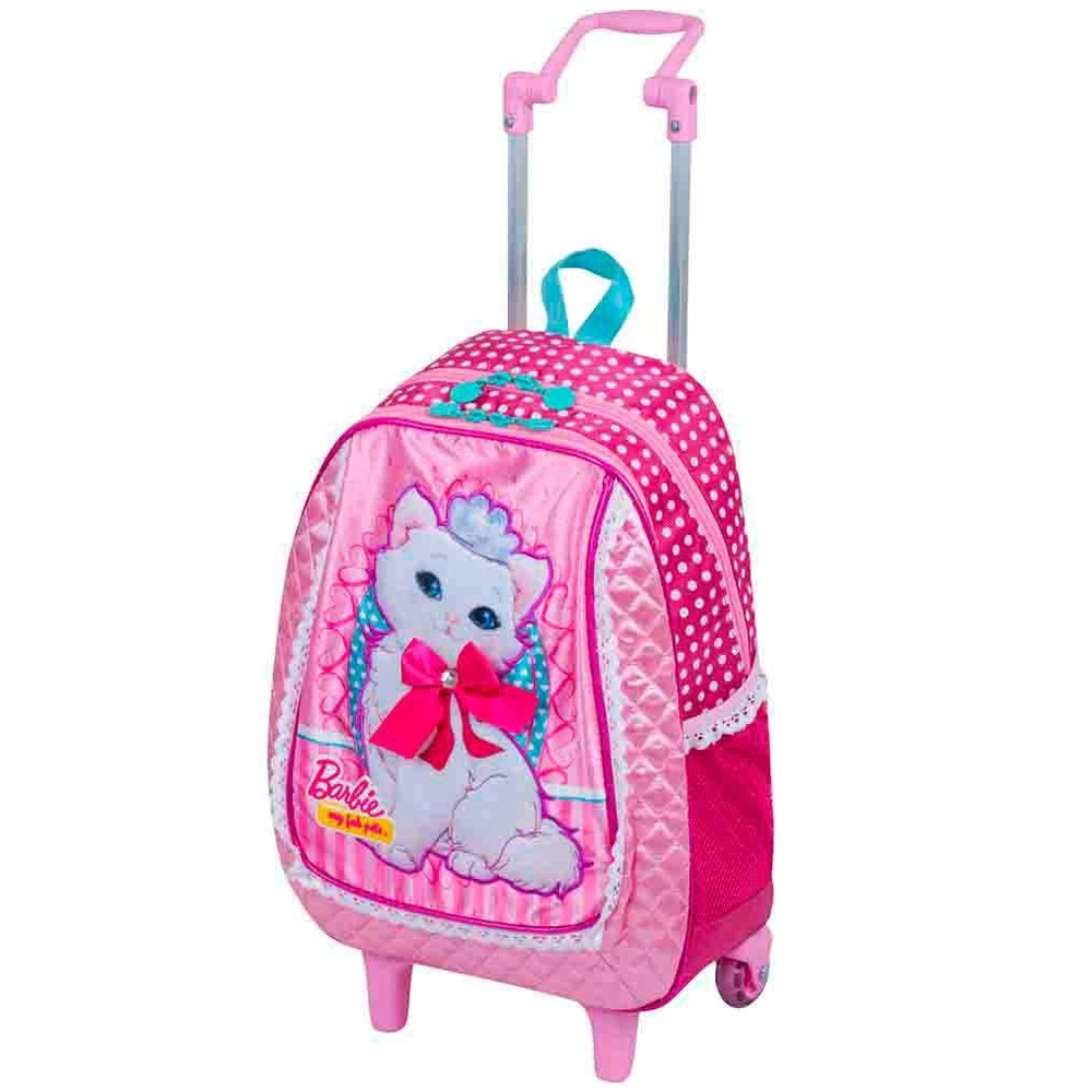 Mochila Escolar Gatinha Barbie Cat Rodinha Infantil Rosa G Submarino