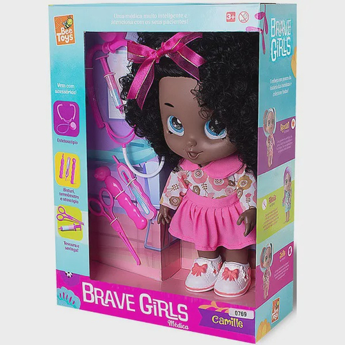 Boneca Para Pentear Maquiar Brinquedo Infantil Menina Negra - Bee Toys em  Promoção na Americanas