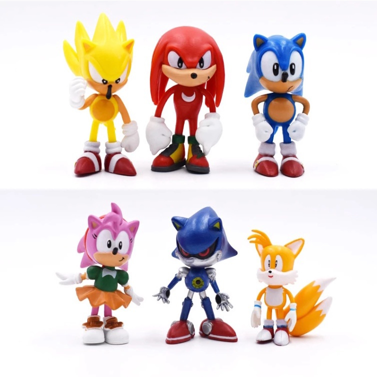 Kit brinquedos sonic com 8 personagens. no Shoptime