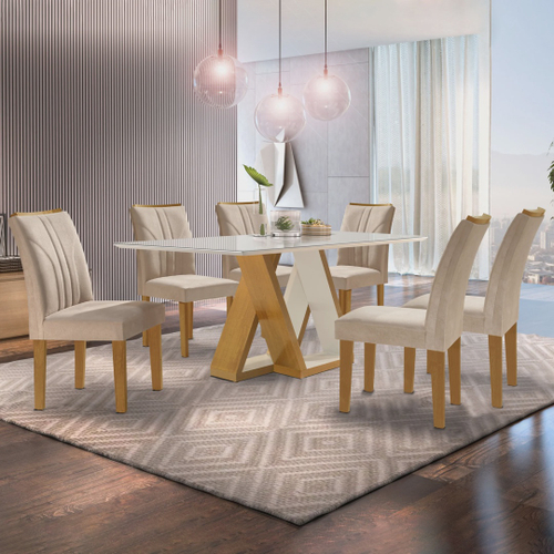 Sala de Jantar-Jogo de Mesa com 6 cadeiras-Copa-Móveis em Oferta (Novo) -  Móveis - Conjunto Habitacional Karina, Maringá 1243140648