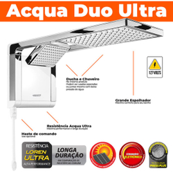 Chuveiro E Ducha Bom Barato e Luxuoso Lorenzetti Branco Cromado Acqua Duo Ultra 110v 5500w Menor preço em Chuveiro E Ducha Bom Barato e Luxuoso Lorenzetti Branco Cromado Acqua Duo Ultra 110v 5500w