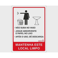 Placa Sinalizadora Banheiro Feminino com Instruções Autoadesiva 20x15cm Bemfixa é boa?
