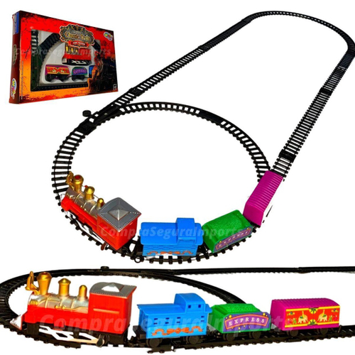 Trenzinho De Brinquedo Locomotiva Com Som E Luz Trem Trilhos em Promoção na  Americanas