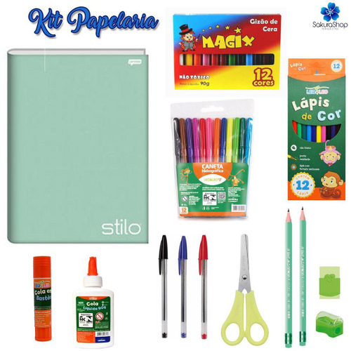 Kit Material Escolar Infantil Menino Naruto Completo Barato