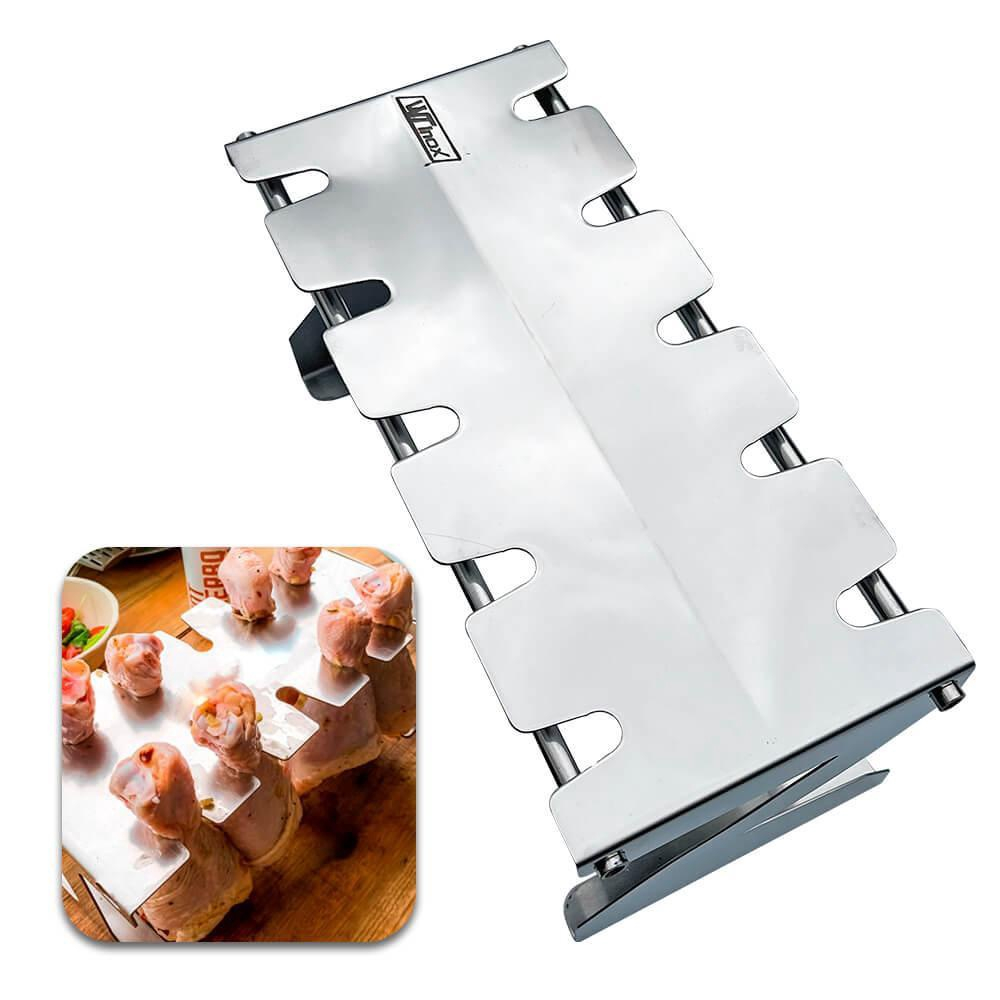 Rack Suporte Inox Para Coxa De Frango Grill Holder Submarino