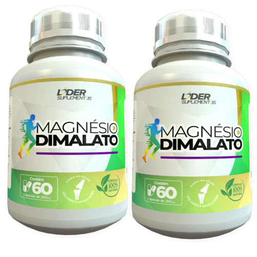 Magnésio Dimalato - 60 Cápsulas De 500Mg Kit Com 2 Potes Em Promoção Na ...