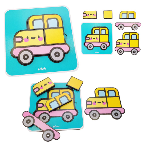 Quebra-cabeça Infantil Transportes Carro Brinquedo Educativo - Maninh