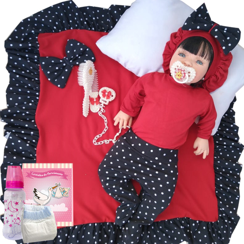 Boneca Bebe Barata Reborn Morena Baby Dolls Super Linda Rosa - Chic Outlet  - Economize com estilo!