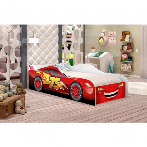 Cama Infantil Carro Solteiro Menino Criança Mini Carrinho Criança  Confortável Corrida Vermelho