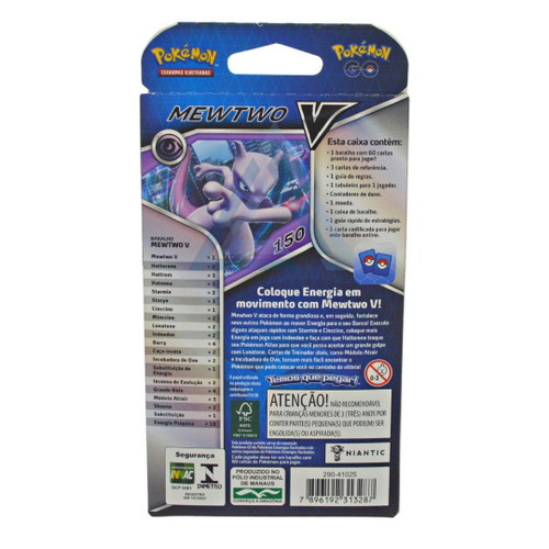 Pokémon Go Starter Deck de Batalha TCG Mewtwo V 60 Cartas - Copag