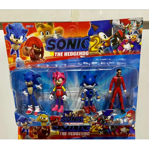 Kit 4 Boneco Personagem Sonic