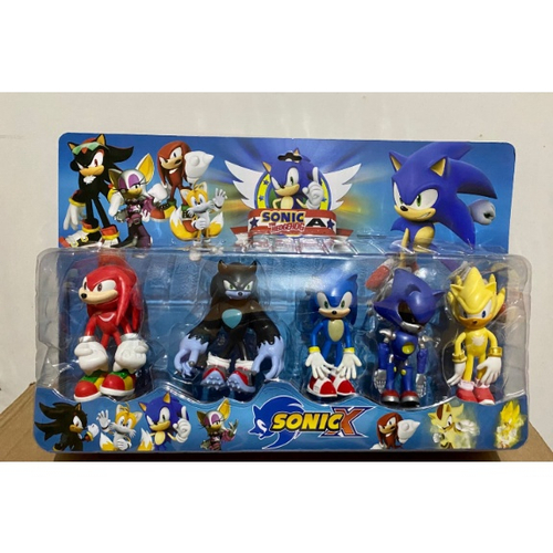 Cartela kit com brinquedos bonecos do Sonic Filme