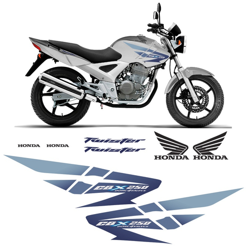 Adesivos Faixa Tanque Moto Honda Twister Cbx 250 2008 Azul