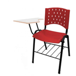 Cadeira Escolar Universitária Plástica – Plástico vermelho – realplast