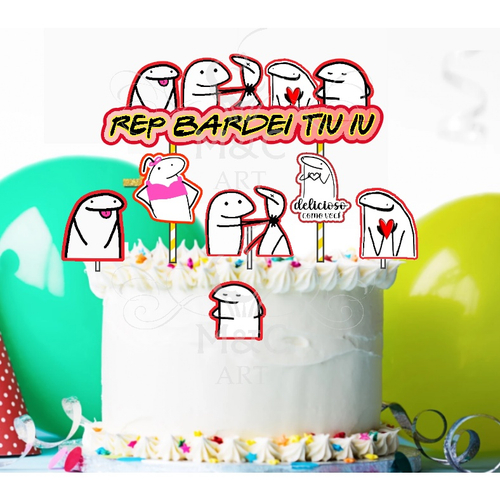 Topo De Bolo Flork Meme Bento Cake Topper Rep Bardei Tiu iu no