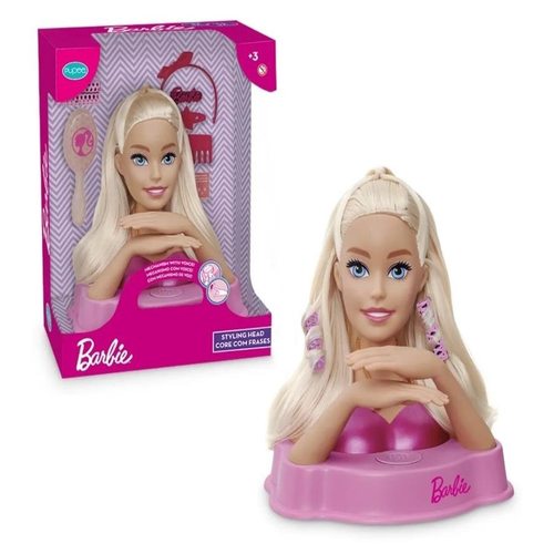 Boneca Barbie - Styling Head Core - 12 Frases - C/Acessórios