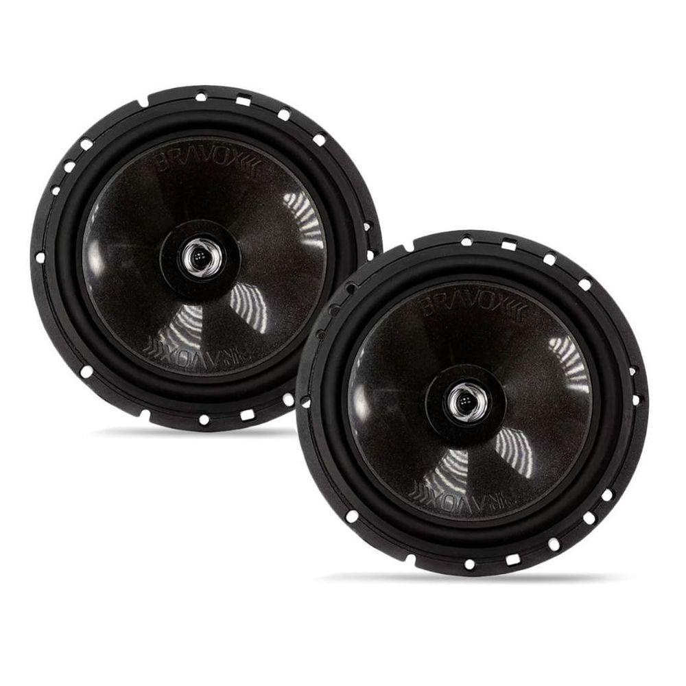 Par Alto Falante Bravox Pol Cx Bk W Rms Coaxial Linha Black Submarino