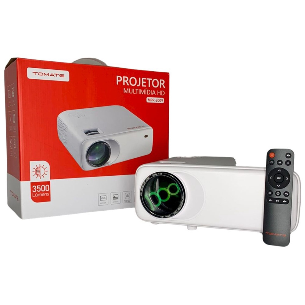 Projetor multimidia hd tomate mpr 2009 3500 lumens em promo o