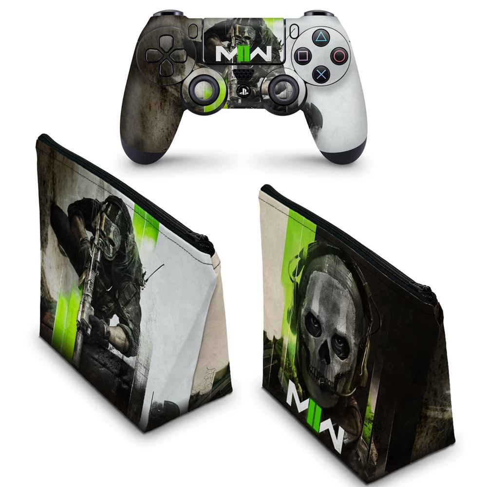 KIT Capa Case e Skin PS4 Controle - Call Of Duty Advanced Warfare