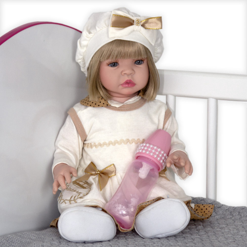 Boneca Bebê Reborn Barata Siliconada Linda Baby Dolls Loira - USA Magazine