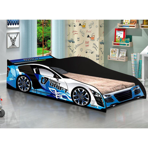 Cama Carro Drift Infantil Azul - JeA Móveis