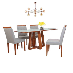 Conjunto Mesa Jope 4 cadeiras cedro 100% madeira com tampo de vidro é boa?